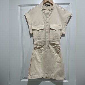 NWOT Zara Ivory/ Cream Mini Dress